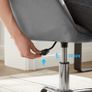 _Office Swivel Chair with Velvet Cover, Foam Padding, Height Adjustable, for Study, Bar, Light Gray Image 5