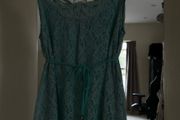 Mint Green Lace Sleeveless / Boho Mini Dress