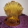 1930's Sowerby amber glass lily vase Image 8