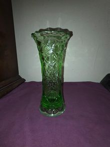 Vintage Green Glass Vase