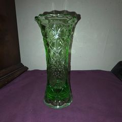 Vintage Green Glass Vase