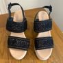 Black Sparkle Espadrille Sandals Image 3