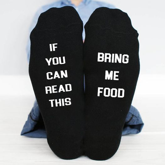 If You Can Read This, bring me food funny socks