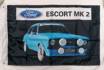 Ford Escort MK2 blue flag