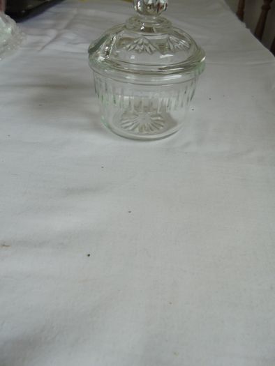 Vintage Hand Cut Jam Bowl with Lid for Sale