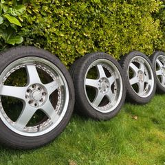 R17 Alloy Wheels Set Dual Pcd 4x100 / 4x114.3  Rs5 Style