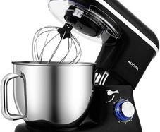 Stand Mixer,7L Tilt-Head Food Mixer, 6 Speed Electric Kitchen Mixer with Dough Hook, Wire Whip & Beater 1400W (7L, Black)