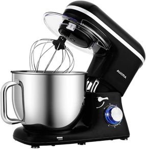 Stand Mixer,7L Tilt-Head Food Mixer, 6 Speed Electric Kitchen Mixer with Dough Hook, Wire Whip & Beater 1400W (7L, Black)