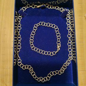 silver necklace and bracelet set