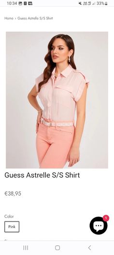 Guess Short Sleeve Blouse - Size S UK 10 to 12 - RRP 67