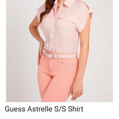 Guess Short Sleeve Blouse - Size S UK 10 to 12 - RRP 67