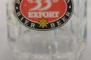 biere birra, 1/2 pint tankard glass, collectors item, buyer collects or pays postage thank you, lovely advertising display item for any man cave pub restaurant etc .