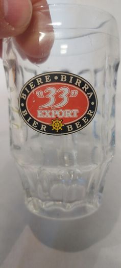 biere birra, 1/2 pint tankard glass, collectors item, buyer collects or pays postage thank you, lovely advertising display item for any man cave pub restaurant etc .