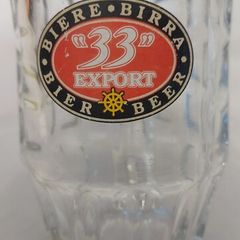 biere birra, 1/2 pint tankard glass, collectors item, buyer collects or pays postage thank you, lovely advertising display item for any man cave pub restaurant etc .