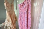 Pink Iridescent Sequin One-Shoulder Bodycon Dress