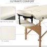 Massage Table Bed Couch Beauty Bed 2 Section Therapy Bed Lightweight Portable Folding Spa Bed Black Image 5