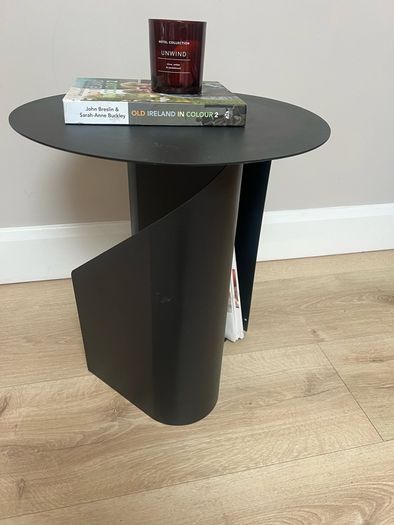 Black metal Side table with storage