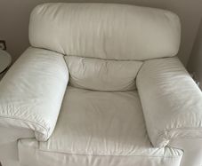 Leather sofa and armchair