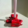 Klevering red bow candle holder sculptural ceramic ribbon design Brand New Image 3
