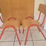 Vintage Red School Chairs  Industrial Mid Century Style Image 2