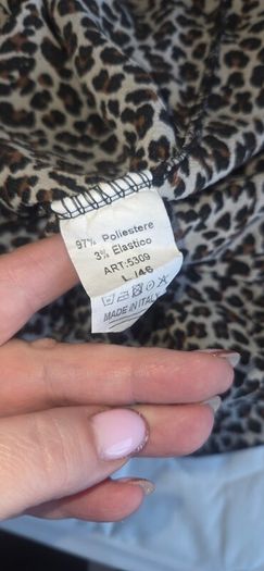 Pala D"oro Leopard Print Tie Neck Blouse Top Size L Animal Print Chic