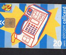 2000 Ireland 20 unit in conjunction with Den2 to make children aware that they can use public phone boxes in case of an emergency (ODS3) Call Card Used