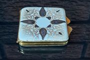 Vintage Italian Leather Bound Powder Compact