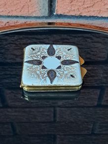 Vintage Italian Leather Bound Powder Compact