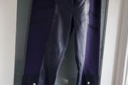 VERSACE Midnight Blu Lamb Leather Mix Contemporary Trousers Sz 44 IT (Fit 10UK) - Rrp 795 (New)