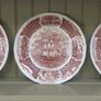 Vintage Set of Six Brown and White Fair Winds, Historical Scenes of Chinese Export to America - "The Friendship of Salem" Large Dinner Plates by Alfred Meakin Image 2