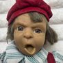1990s Vintage Expressive Face Boy Doll By Padgett Brothers approx. 25 cm. shocked face Used Please look at the pictures Image 2