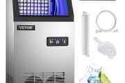 NEW SALE | Commercial Ice Maker, 132 LBS/24H, Stainless Steel Ice Cube Maker Machine w/ 22 LBS Storage, 410W Ice Making Machine w/ LED Control Panel Water Filter Pipes Ice Scoop for Bars Restaurants, 220V