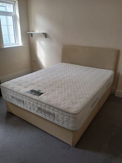 Double bed with mattress 5ft wide 6ft long
