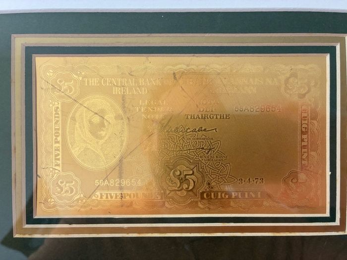 pure gold 5 pound punt note framed