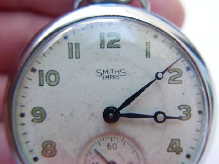 Vintage White Smiths Empire CASED CYLINDER POCKET WATCH (in working order)