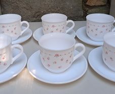 Vintage Arcopal cups and saucers