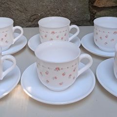 Vintage Arcopal cups and saucers