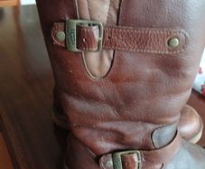 Tall brown leather Ugg boots