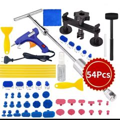 Dent Puller Kit Auto Dent Repair Kit, Dent Pulling Tool with Double Pole Bridge Dent Puller and Dent Puller Tabs for Car Dent Removal, Minor dents and Hail Damage