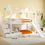 Children Bunk Bed with slide and storage Image 2