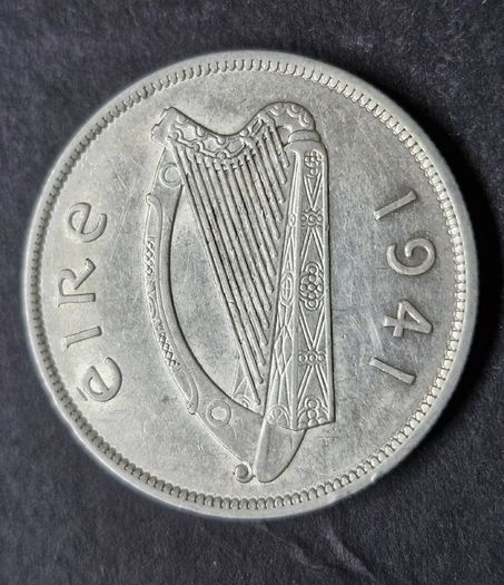 Ireland 1941 Silver Half Crown coin.