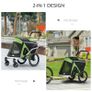 2 in 1 Aluminium Foldable Dog Bike Trailer, Pet Stroller, for Medium Dogs - Green Image 5