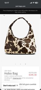 Brand New Jost Hair-On Cow Leather Shoulder Bag