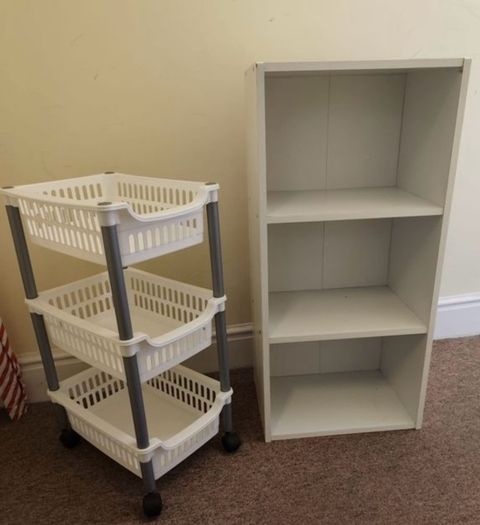 Bookshelf and basket
