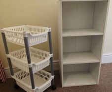 Bookshelf and basket