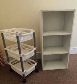 Bookshelf and basket