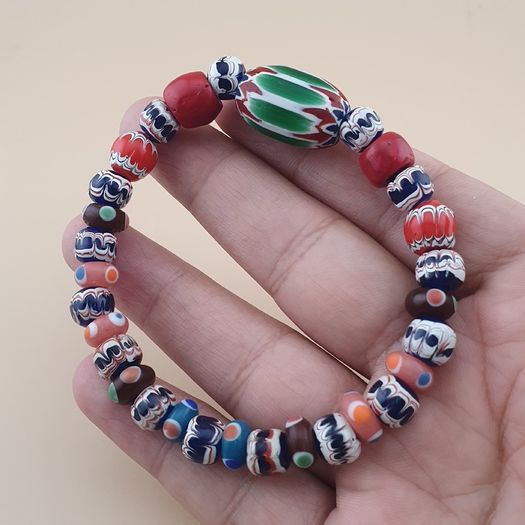 Vintage Venetian Style mix Glass Bead Bracelet
