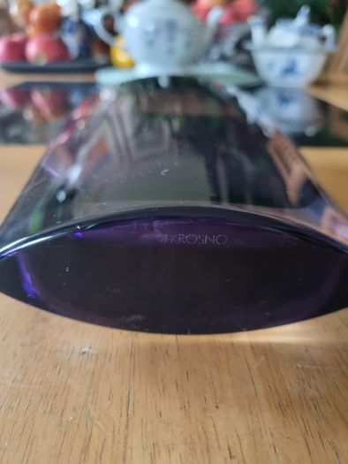 Flat vase Polish art glass - Krosno