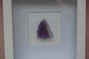 Amethyst in frame, Frame, Box frame, Crystals, Home decor, Gift, Feb birthstone, Amethyst  cluster