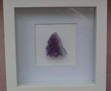 Amethyst in frame, Frame, Box frame, Crystals, Home decor, Gift, Feb birthstone, Amethyst  cluster